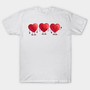 Little Lovey Happy Red Valentines Day Hearts T-Shirt